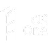 شعار رقمي يحتوي على الرقم واحد مع كلمة “One" ونص باللغة العربية على خلفية سوداء. Description generated by AI